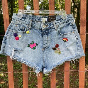 Upcycled blue jean shorts